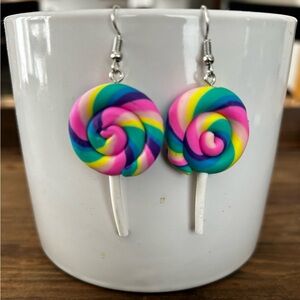 Colorful Swirl Lollipop Earrings